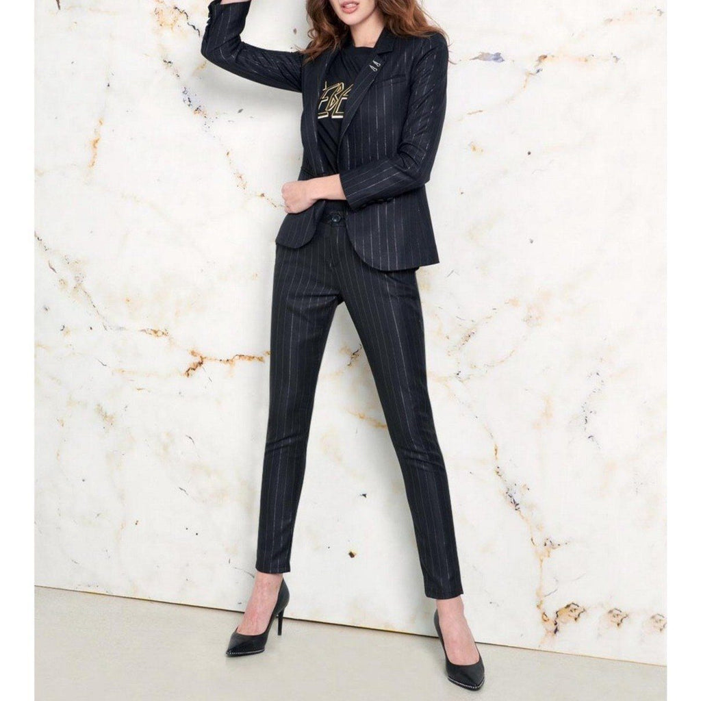Pantalón Chino Sandy Fancy - Black Silver - Mujer