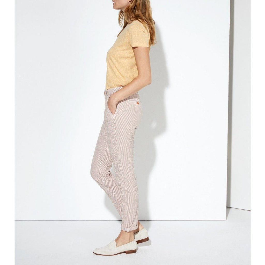 Sandy Fancy Chino Trousers - Orange Stripes - Women's