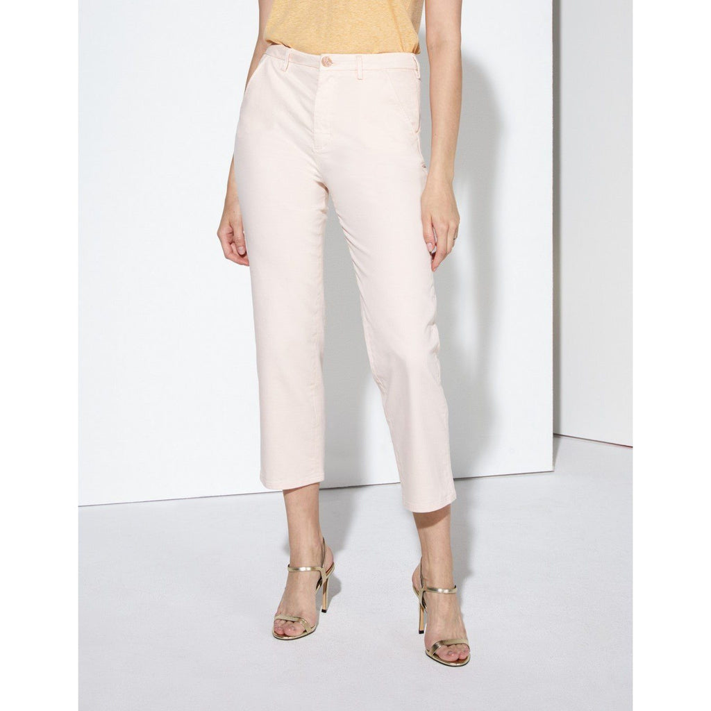 Sandy Highwaist Cropped Chino Trousers - Baby Pink - Women
