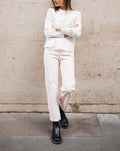 Sandy Highwaist Cropped Chino Trousers - Baby Pink - Women