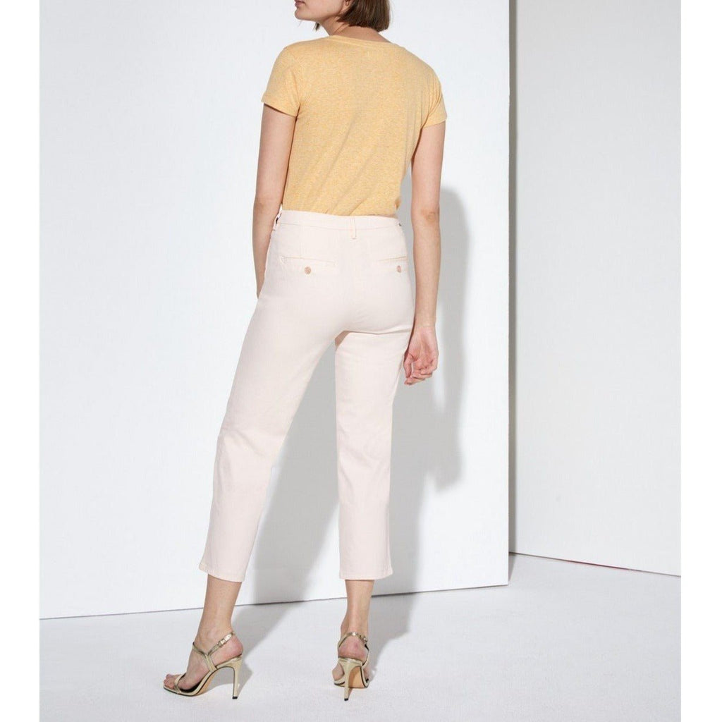 Sandy Highwaist Cropped Chino Trousers - Baby Pink - Women