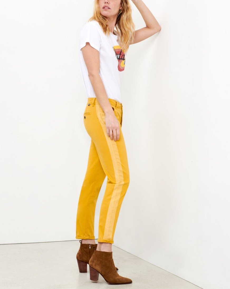 Sandy Tapered Band Chino Trousers - Pollen - Women