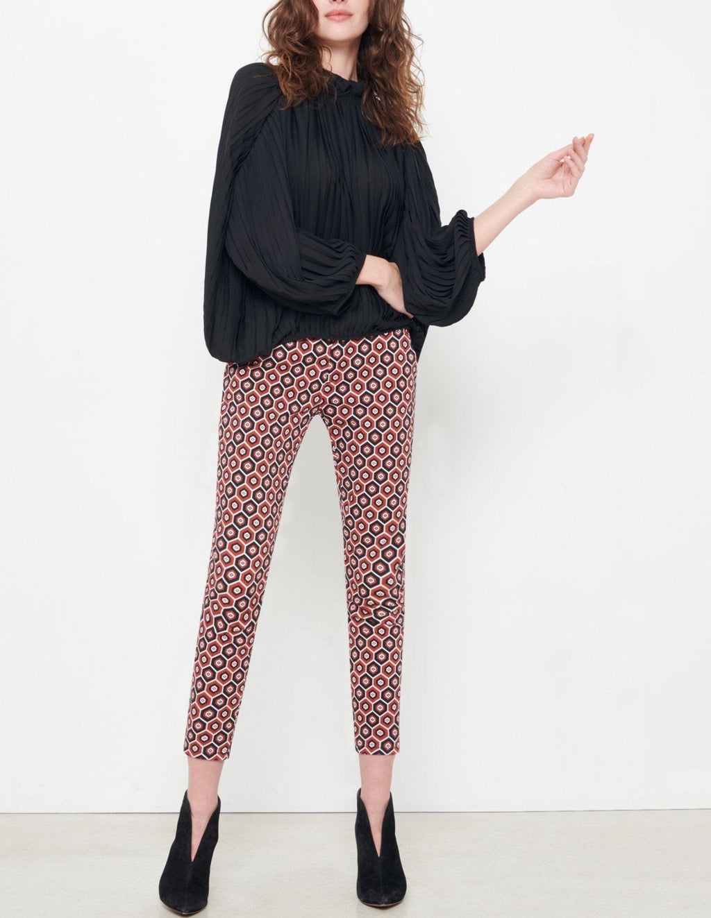 Pantalon Chino Skinny Sandy Printed - Red Tiles - Femme