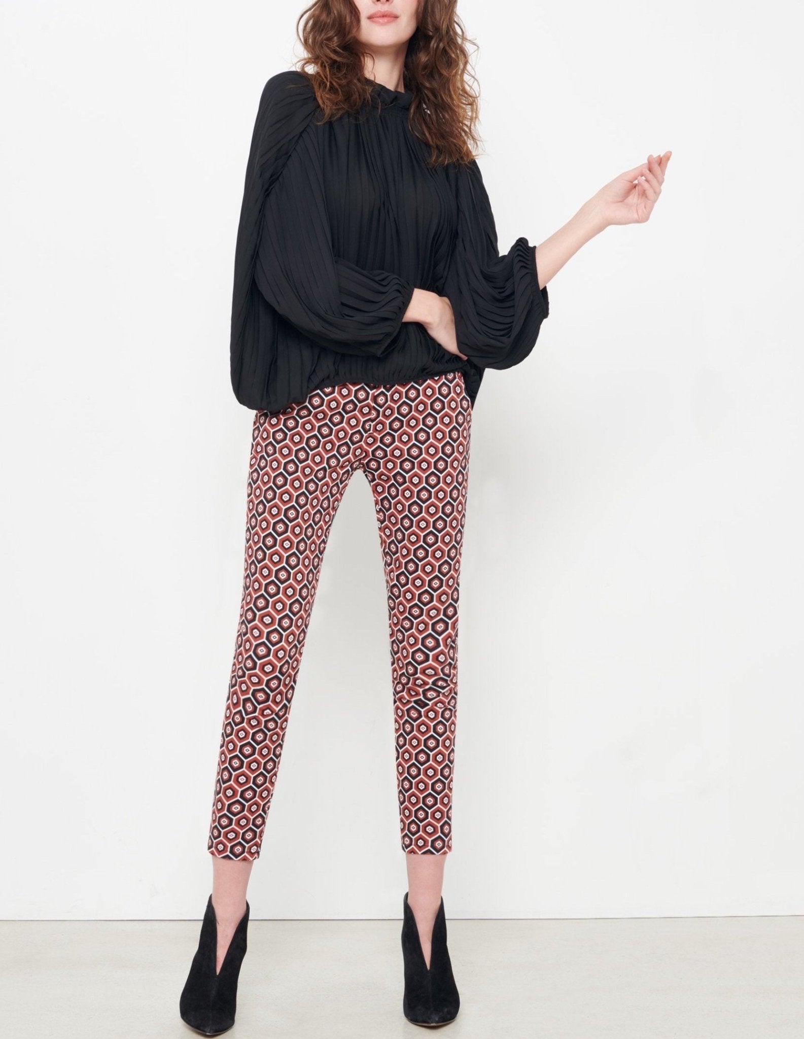 Pantalon Chino Skinny Sandy Printed - Red Tiles - Femme