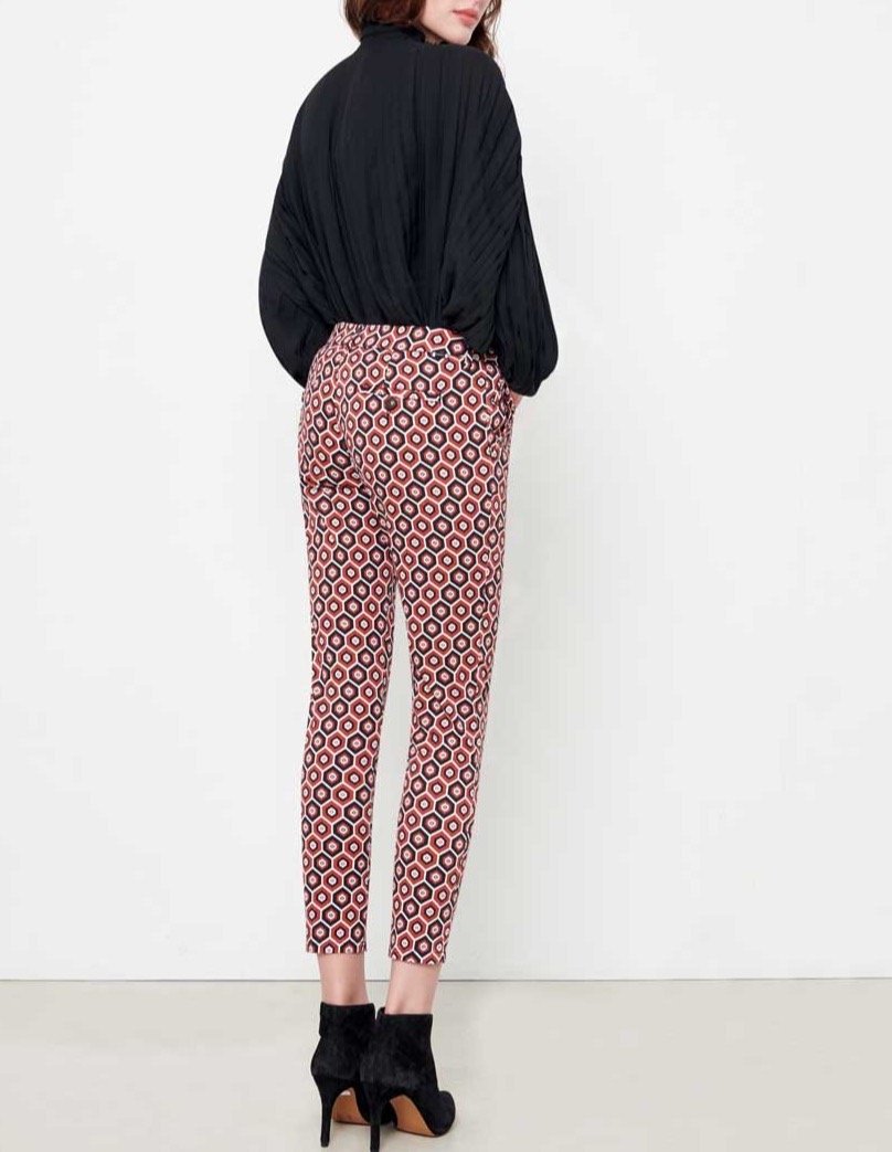 Pantalon Chino Skinny Sandy Printed - Red Tiles - Femme