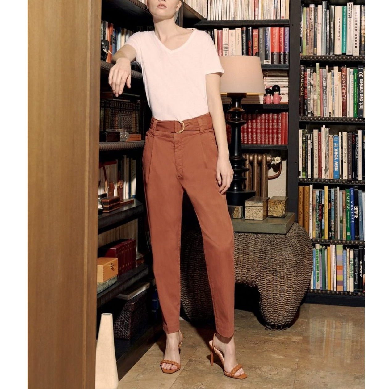 Highwaist Avacolor Cigarette Trousers - Fired Brick