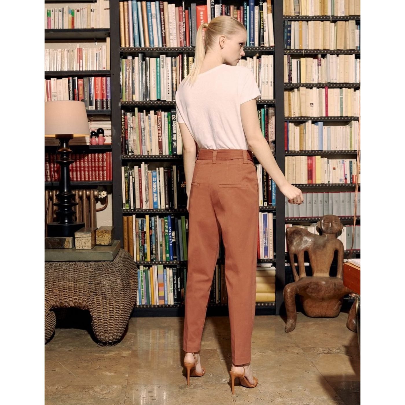 Highwaist Avacolor Cigarette Trousers - Fired Brick