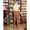 Pantalones Avacolor de cintura alta tipo cigarrillo - Ladrillo cocido