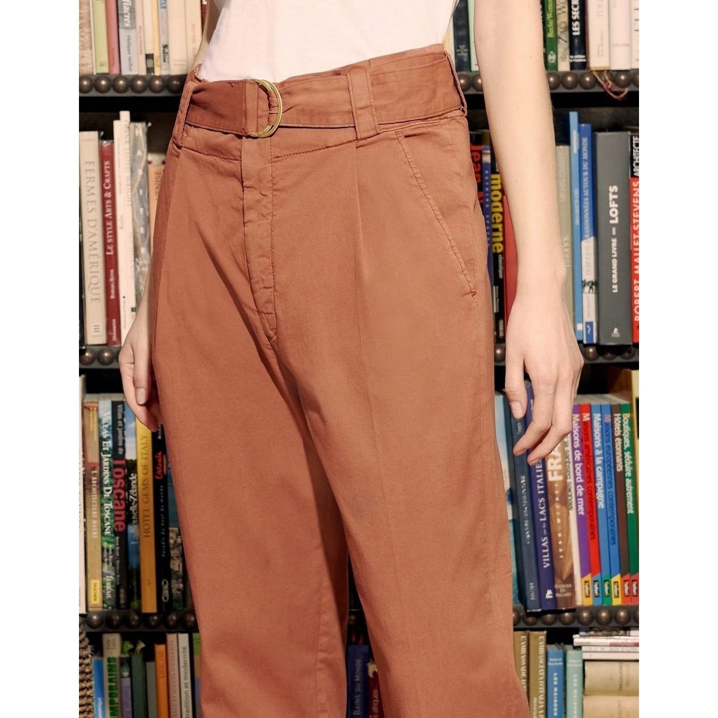 Highwaist Avacolor Cigarette Trousers - Fired Brick