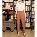 Highwaist Avacolor Cigarette Trousers - Fired Brick