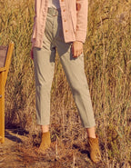 Pantalon Cigarette Highwaist Cropped Ava Color - Basil - Femme