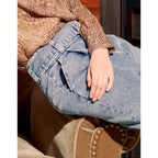Ava High-Waisted Cropped Cigarette Trousers - Denim B-238 - Women