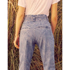 Ava Highwaist Cropped Cigarette Trousers - Denim B-336 - Women