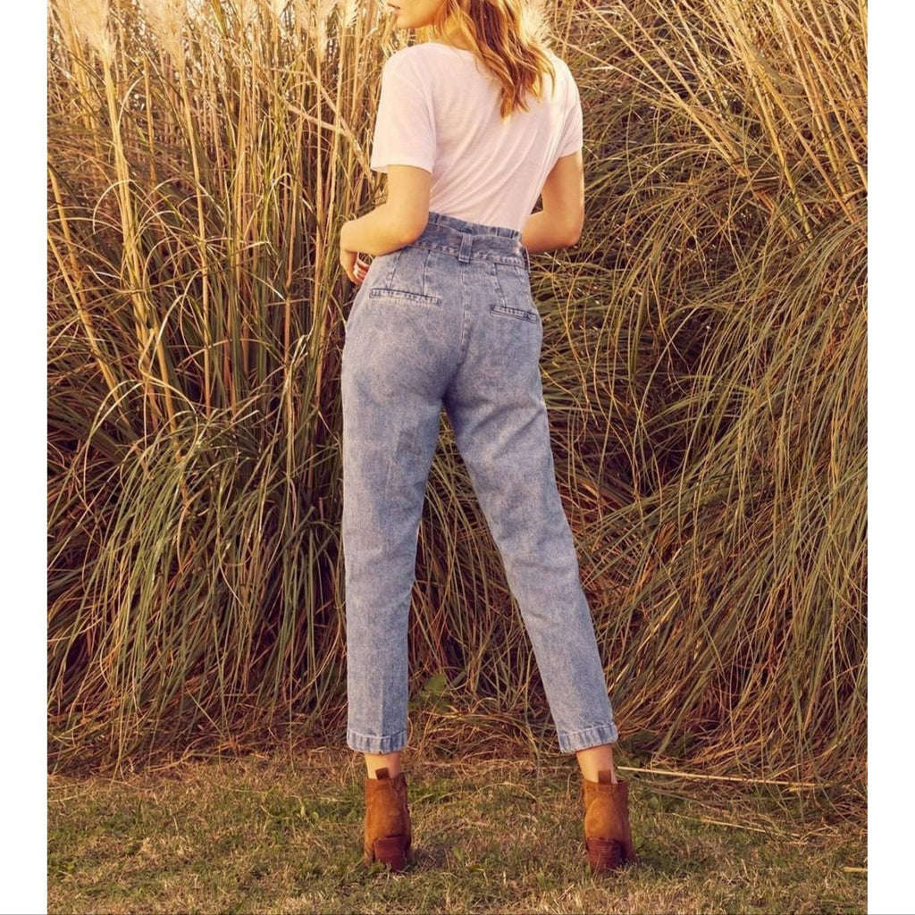 Ava Highwaist Cropped Cigarette Trousers - Denim B-336 - Women