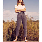 Pantalón Ava de talle alto pitillo - Gris denim - Mujer