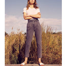 Pantalon Cigarette Highwaist Cropped Ava - Denim Grey - Femme
