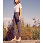 Pantalón Ava de talle alto pitillo - Gris denim - Mujer