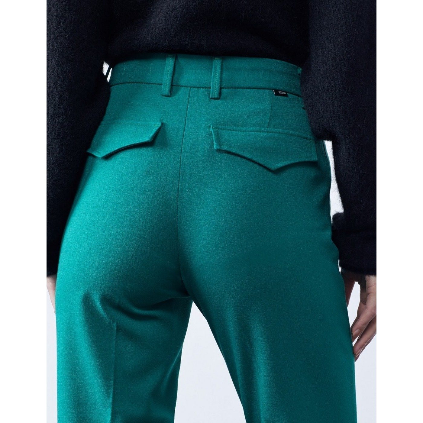 Pantalon Cigarette Highwaist London Color - Emerald Green - Femme