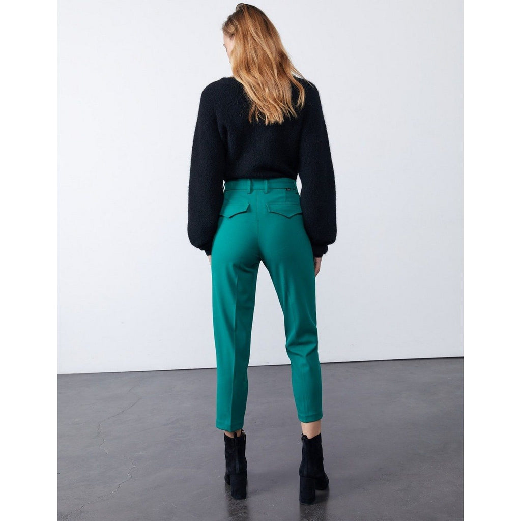 Pantalon Cigarette Highwaist London Color - Emerald Green - Femme