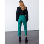 Pantalon Cigarette Highwaist London Color - Emerald Green - Femme