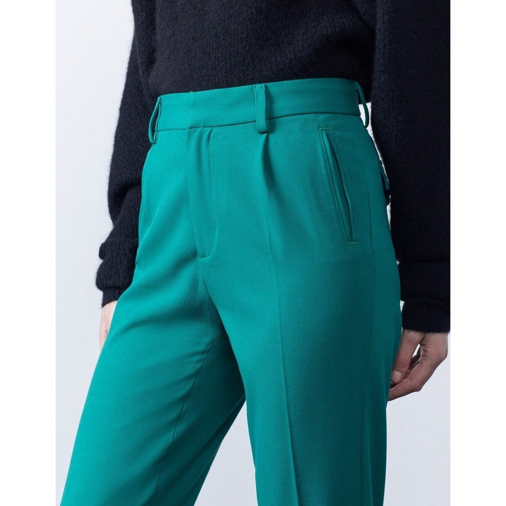 Pantalon Cigarette Highwaist London Color - Emerald Green - Femme