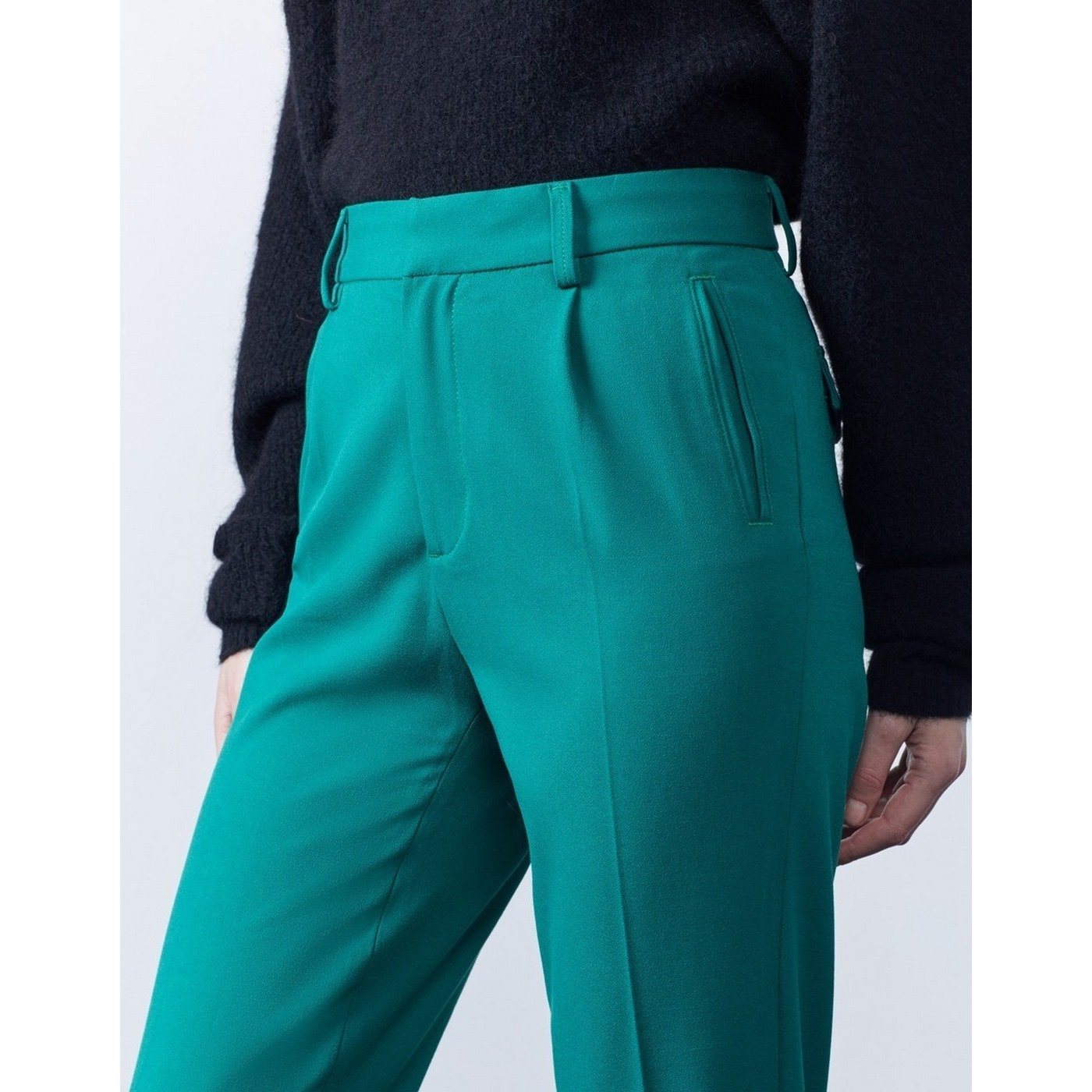 Pantalon Cigarette Highwaist London Color - Emerald Green - Femme