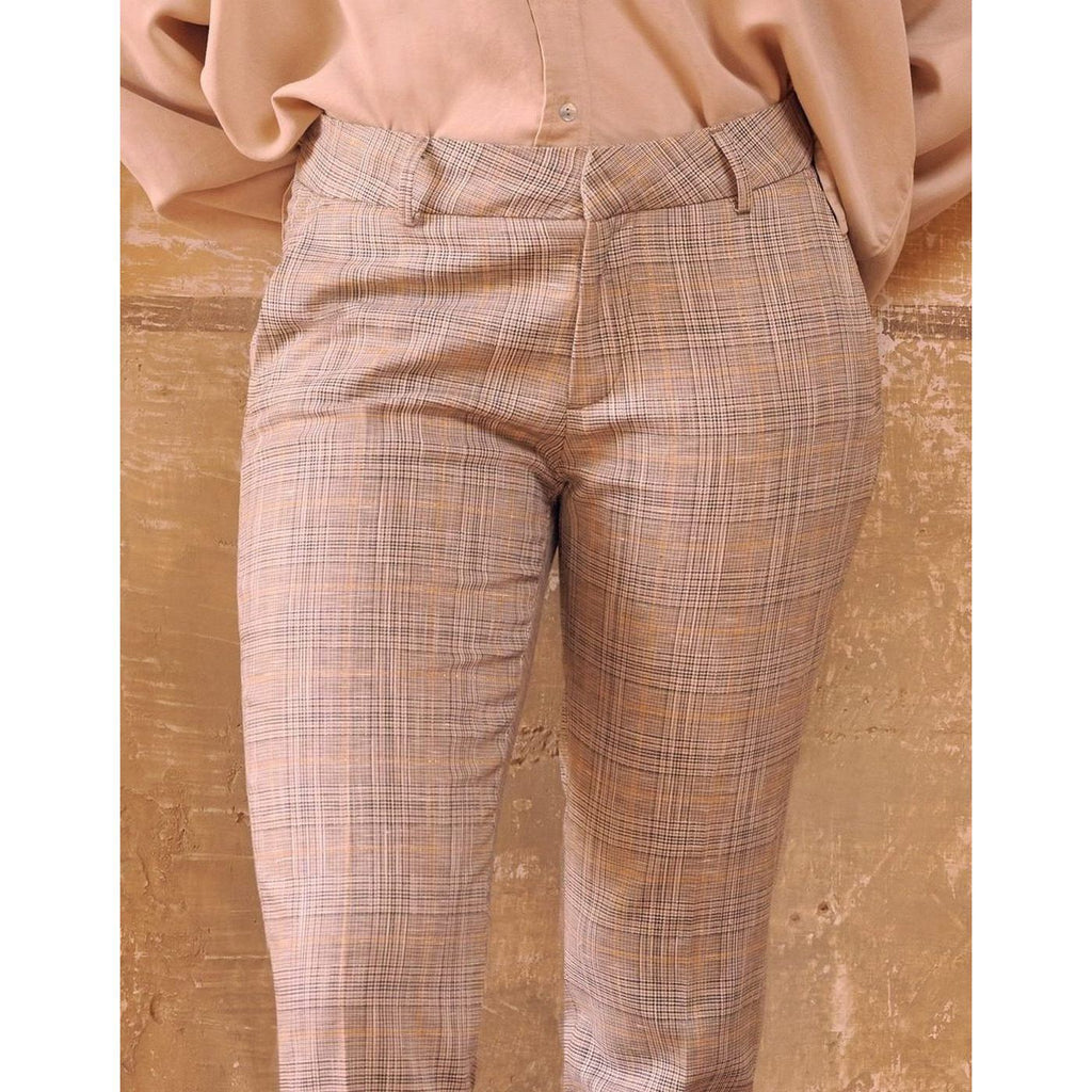 Pantalon Cigarette Liv Fancy - Golden Tartan - Femme