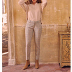 Pantalon Cigarette Liv Fancy - Golden Tartan - Femme