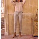 Pantalón pitillo Liv Fancy - Tartán dorado - Mujer