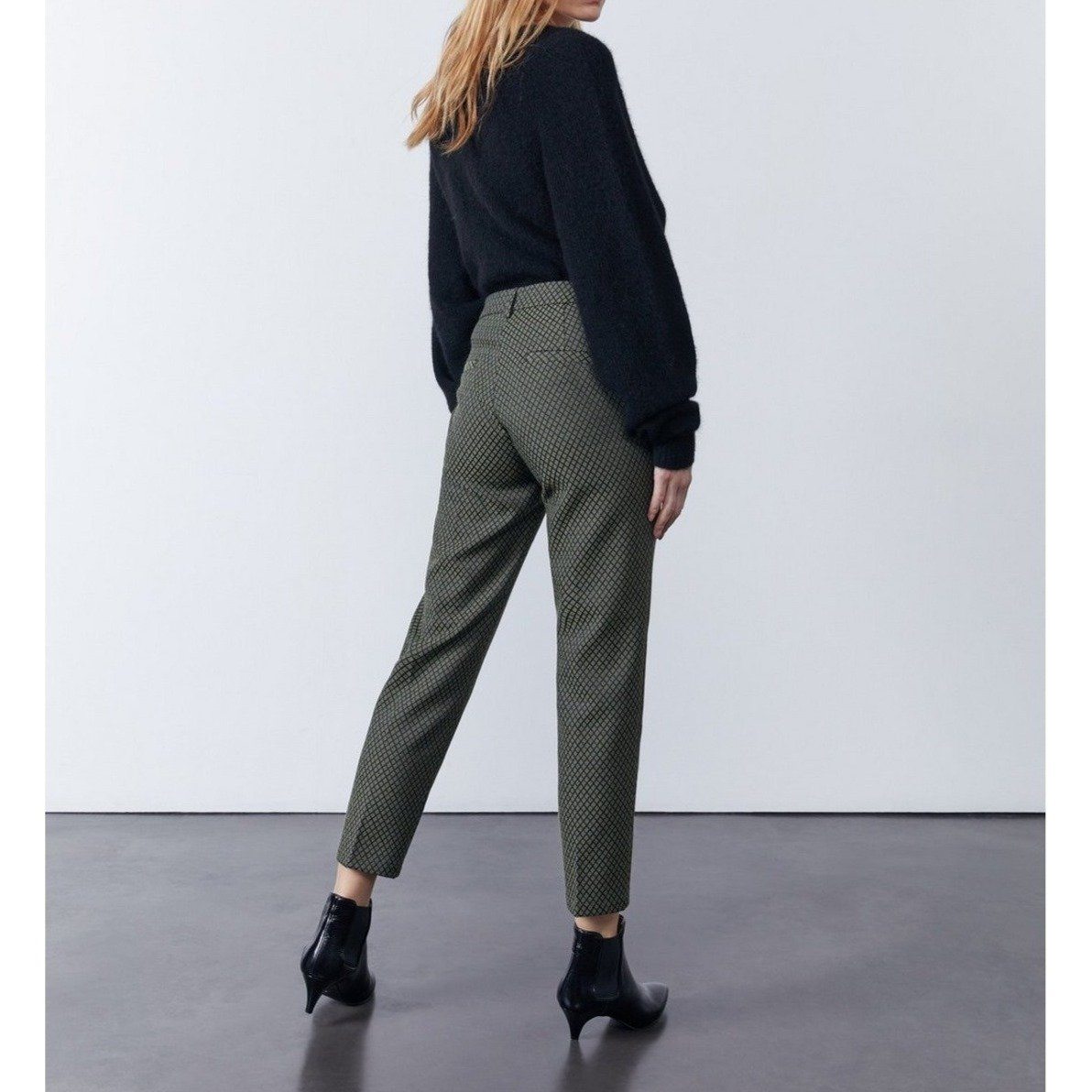 Reiko - Liv Fancy Cigarette Trousers - Khaki Diamond - Women