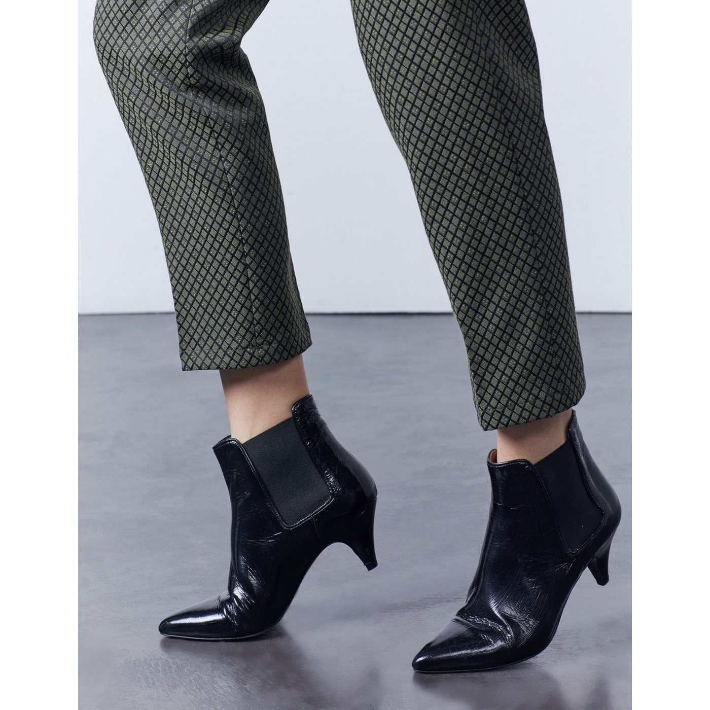 Reiko - Liv Fancy Cigarette Trousers - Khaki Diamond - Women