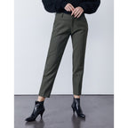 Reiko - Liv Fancy Cigarette Trousers - Khaki Diamond - Women