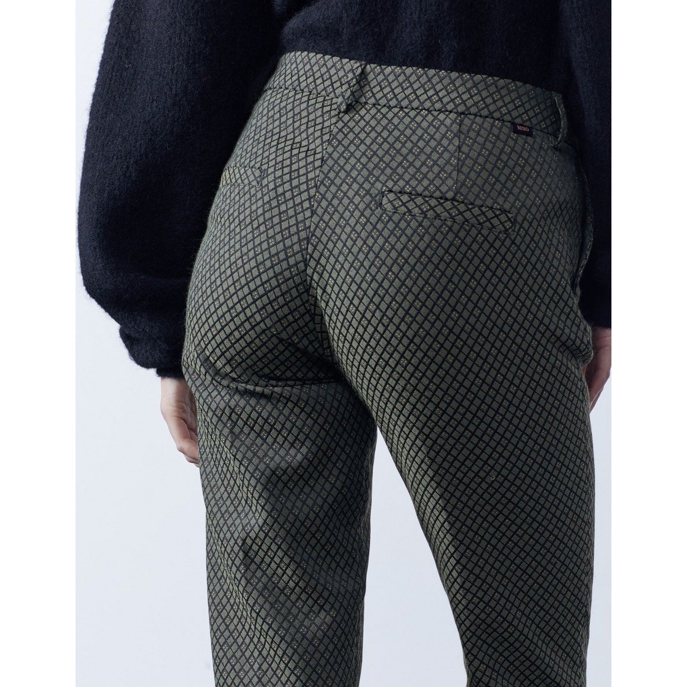 Reiko - Liv Fancy Cigarette Trousers - Khaki Diamond - Women