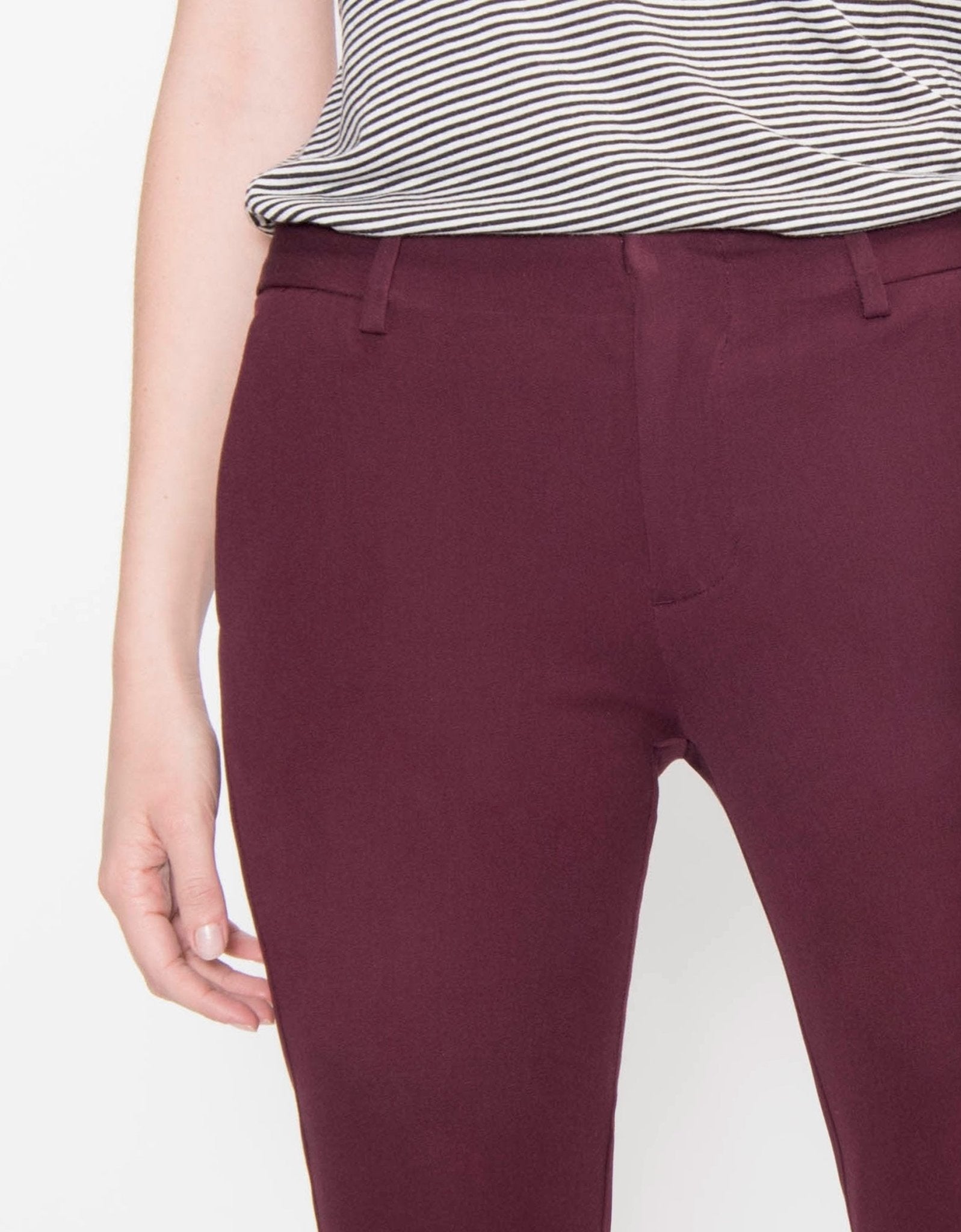 Lizzy Color Cigarette Trousers - Dark Burgundy - Women