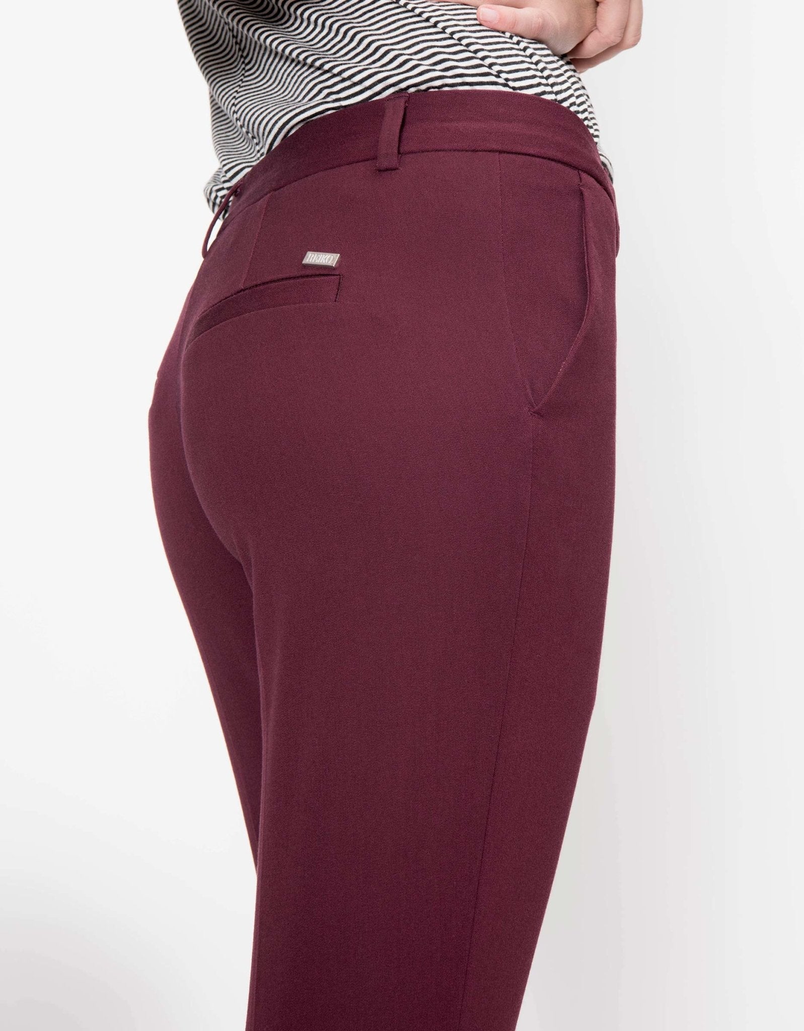Lizzy Color Cigarette Trousers - Dark Burgundy - Women