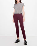 Lizzy Color Cigarette Trousers - Dark Burgundy - Women
