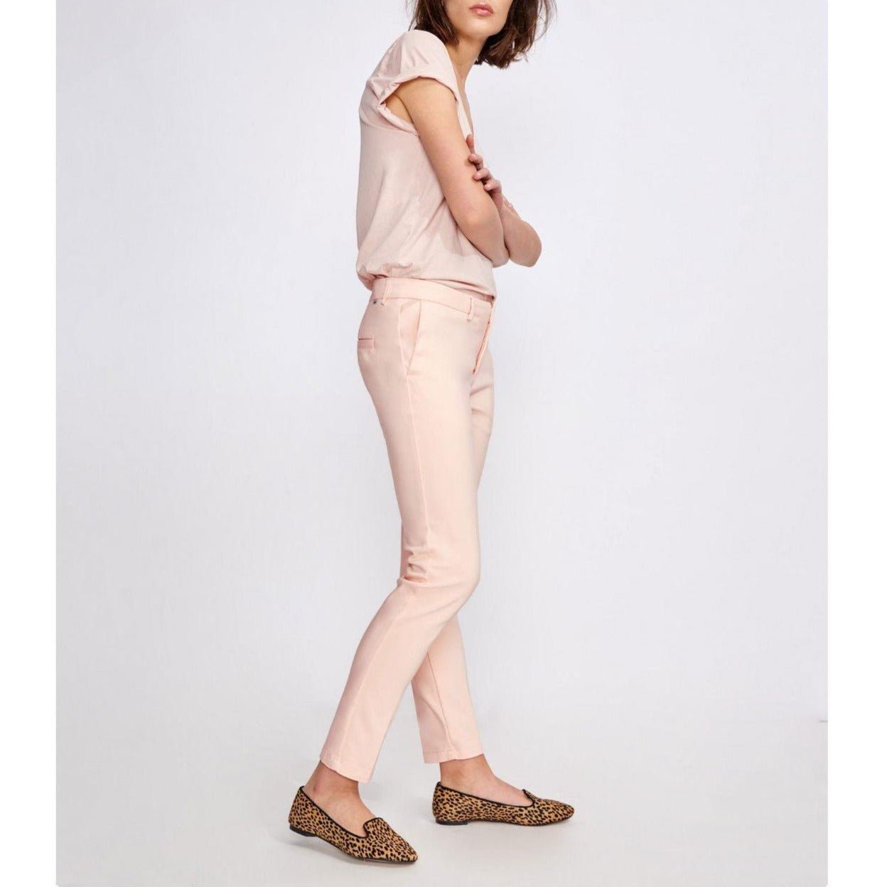 Lizzy Color Cigarette Trousers - Cloud Pink