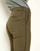 Pantalón color cigarrillo Lizzy - Ribetes caqui - Mujer