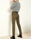 Pantalón color cigarrillo Lizzy - Ribetes caqui - Mujer