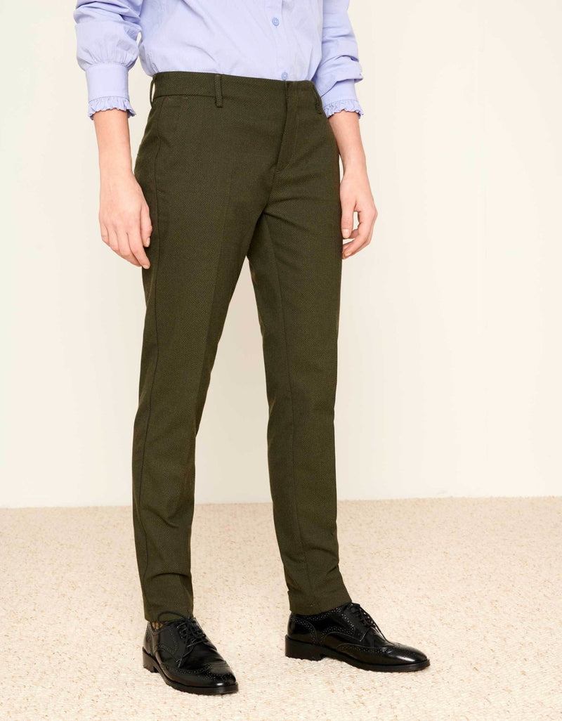 Pantalones pitillo en color verde baya de cigarrillo Lizzy Fancy - Mujer