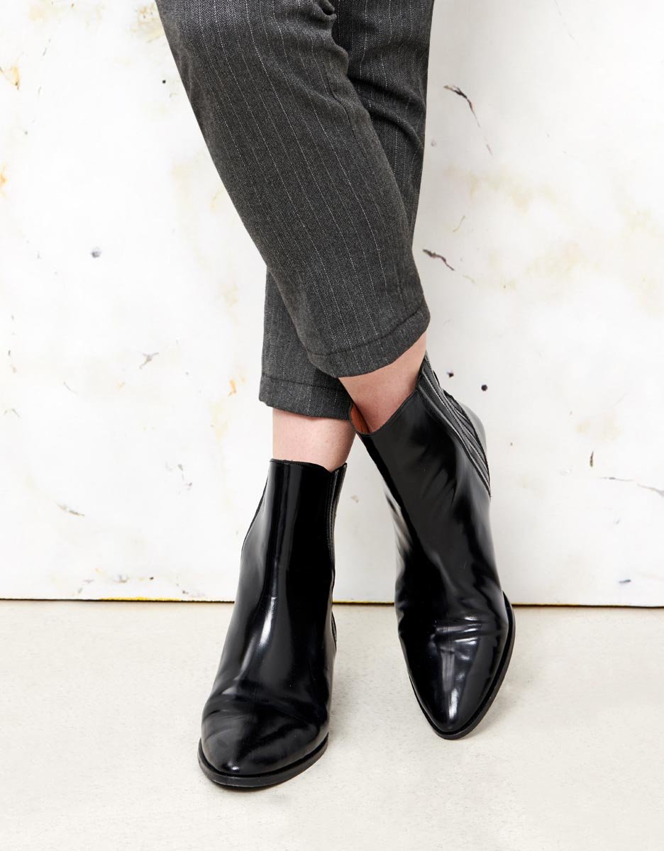 Cigarette Trousers Lizzy Fancy - Grey Silver Stripes - Women