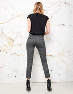 Cigarette Trousers Lizzy Fancy - Grey Silver Stripes - Women