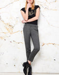Cigarette Trousers Lizzy Fancy - Grey Silver Stripes - Women