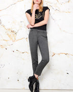 Cigarette Trousers Lizzy Fancy - Grey Silver Stripes - Women