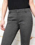 Cigarette Trousers Lizzy Fancy - Grey Silver Stripes - Women