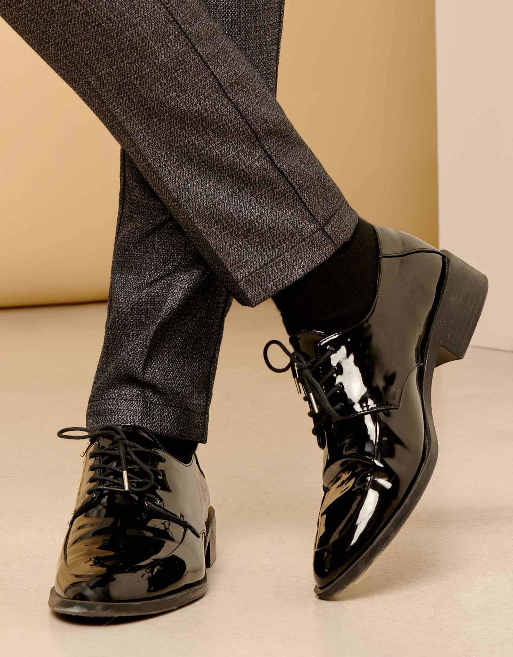Lizzy Fancy Cigarette Trousers - Metallic Black
