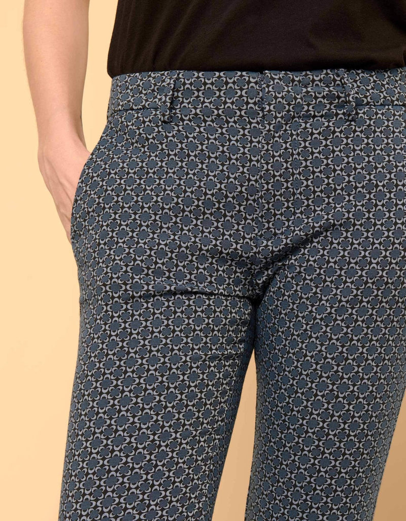 Pantalones fluidos en azul marino Fancy de Cigarrillo Lizzy
