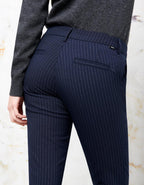 Cigarette Trousers Lizzy Fancy - Navy Silver Stripes - Women