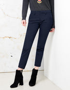 Cigarette Trousers Lizzy Fancy - Navy Silver Stripes - Women
