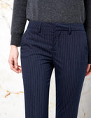 Pantalón pitillo Lizzy Fancy - Rayas plateadas azul marino - Mujer